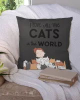 I Love All The Cats pillow QTCAT021222A10