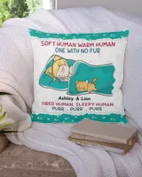 Soft Human Warm Human Cat Mom Personalized Pillow QTCAT090123A1