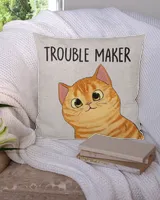 Peeking Fluffy Cat Double Trouble Personalized Pillow QTCAT0202PWA1