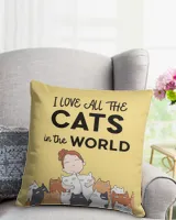 I Love All The Cats pillow QTCAT021222A10