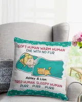 Soft Human Warm Human Cat Mom Personalized Pillow QTCAT090123A1