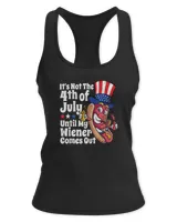 Mens Funny 4th of July Hot Dog Wiener Comes Out Adult Humor Gift