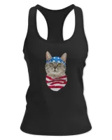 4th of July Funny American Cat Independence USA Flag