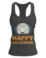 Black Cat Paws Womens Scary Halloween moon cat design
