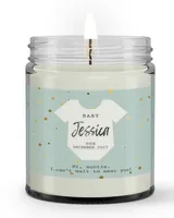 Personalized "Hi, Auntie. I can't wait to meet you!" Pregnancy Announcement Candle
