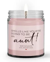 Personalized "Smells Like You're going to be an Aunt" Pregnancy Announcement Candle