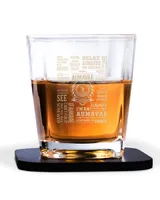 Decanter Set Full - 4 Glasses + 4 Coasters