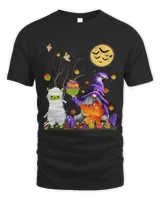 Happy Llamaween Funny Halloween Witch Gnome Kids Boys Girls