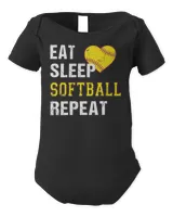 Softball Funny Softball Eat Sleep Softball Repeat for Girls 273