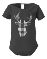 Deer White Black Buffalo Plaid Lumberjack Deer Head Christmas 349