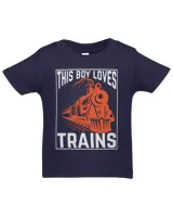 This boy loves trains locomotives and wagon Kid boys train