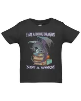 I am a book dragon not a worm Dragon Reading Books Lover tee