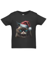 Funny Christmas Cat Wearing Xmas Santas Hat 257