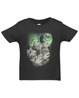 T Shirt Wolves Howling Under Northern Lights Aurora Moon