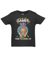 Gamer Girl Time to Level Up Lion Gaming Video Game Birthday