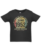 70 Years Old June 1952 Limited Edition 70th Birthday T-Shirt