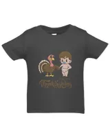 Cute baby and turkey Happy Thanksgiving for Boys Kids T-Shirt