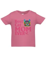 Vintage Best Cat mom Ever T-Shirt cut colored Cat mommy T-Shirt