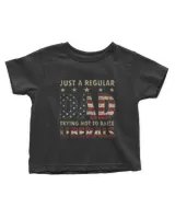 Just a Regular Dad Trying Not To Raise Liberals Fathers Day American Flag Vintage