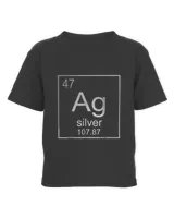 Silver Chemical Element Ag Symbol T-Shirt Graphic Tee