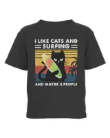 Cat I Like Cats And surfing And Maybe 3 People black cat Vintage 382 Black Cat Lover