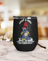 Just A Girl Who Loves Eeyore And Christmas Wine Tumbler (12 oz)