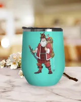 Santa Claus Is Samurai Wine Tumbler (12 oz)