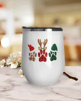 Paw Dogs Merry Christmas Wine Tumbler (12 oz)