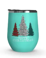 Merry Christmas Trees Wine Tumbler (12 oz)