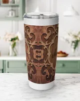 Personalized Custom Horse Wood Style Love Tumbler