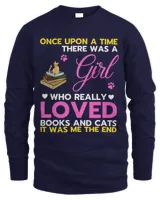 A girl who really loved Books and Cats funny for Bookworm
