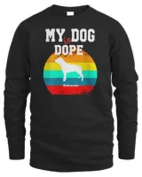 Womens Dope Dog White Silohouette Sunset Rottweiler V-Neck T-Shirt