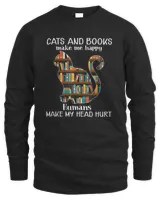 Cats And Books Cats and Books Make Me Happy Vintage Cat Book Reading Gift  Lorelaimorris