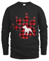 Red Buffalo Plaid Paw Print Christmas Ornament Dog Lover