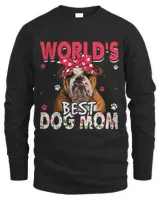 Womens Worlds Best English Bulldog Dog Mom Funny Mothers Day
