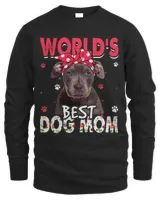 Womens Worlds Best Pitbull Dog Mom Funny Mothers Day