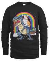 Funny Corgi Ride Dinosaur T Rex Cute Welsh Dog Pet Rainbow