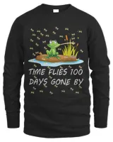 Frog Gift Time Flies 100 days Gone By Frog Funny T Shirt