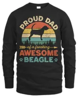 Beagle Dog Proud Beagle Dad Vintage Retro Dog Dad Present 100 Beagles