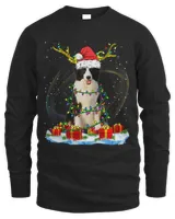 Funny Santa Border Collie Reindeer Light Christmas54