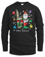 Gnome Love Autism Awareness Light Merry Christmas Shirt