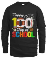 Happy 100th Day Of School Football Baseball Sport Lovers