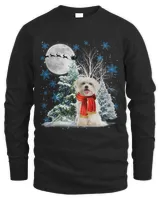 Maltese Under Moonlight Snow Christmas Pajama 81