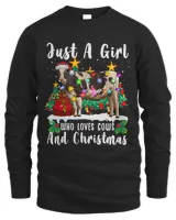 Just A Girl Who Loves Cows And Christmas Family Ugly Sweater 354