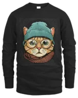 Hipster Cat With Glasses Feline Kitten Lover 579