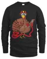 Thanksgiving Firefighter Turkey - Funny Feast Day Gift T-Shirt