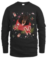 Gordon Setter Dog In Christmas Card Ornament Pajama Xmas413