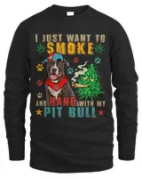 Vintage Smoke And Hang With My Pit Bull Funny Smoker Weed