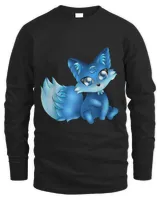 Cute Blue Sit Anime Fox Deutschland Geschenk