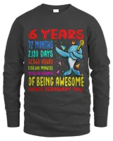 Narwhal Lover Kids 6 Years Of Being Awesome 6th Birthday Kids Dabbing Narwhal